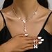 Unicra Bride Bridal Necklace Earrings Set Crystal Wedding Jewelry Set Rhinestone Choker Necklace for Women and Brides (2 earrings and 1 necklace)(C Rose Gold)