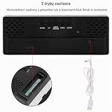 Cyfrowy zegar LED, 12/24 godzinna konwersja regulowana jasność nocny budzik USB cyfrowe biurko nowoczesny zegar nowoczesny wystrój sypialni w domu(Rectangular black white lamp)