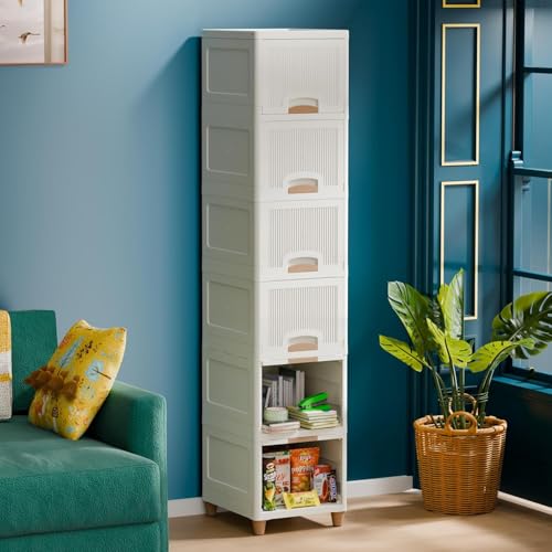 Image of Plastic Wardrobe for Clothes : Versatile Plastic Cupboard for Storage Organizer & Organisers Storage for for Neat and Storage Solutions for Clothes Collapsible Wardrobe (6 Layer)