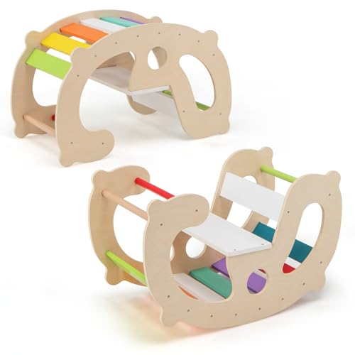 FANTASK Kletterbogen, Klettergerüst Indoor für Kinder ab 1 Jahre, 2 in 1...