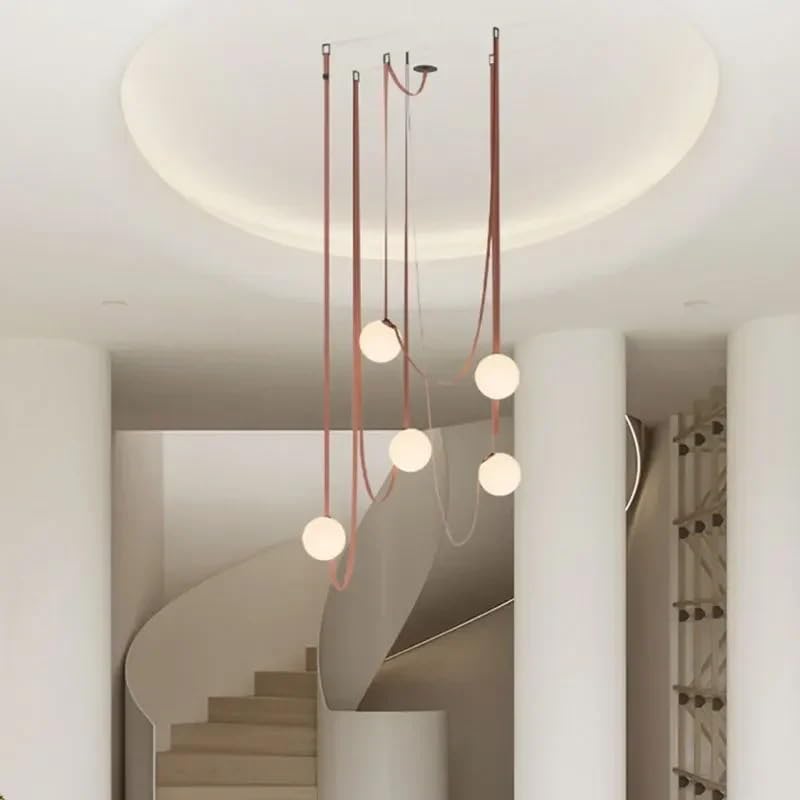 Lustre suspension en verre de haute qualité style nordique épuré pour intérieur chic