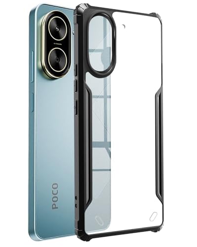Image of SPAZY CASE Poco C71 Back Cover | Transparent Crystal Clear Hard PC Back Case with TPU Bumper, Drop Protection Case Cover for Poco C71