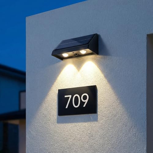 XmnSoly Solar Wall Lights Outdoor 3000K Warm White Downlights Waterproof