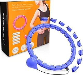 Weighted Smart Hula Ring Hoops, Weighted Hula Hoop With Auto-Spinning With slide switch,Detachable Knots Size Adjustable Smart Hoola Hoop with 360 Auto Rotation Massage, Thin Waist Exercise, Adjustable Fitness Exercise Weighted Hula Hoop - 29 Detachable Knots/Link