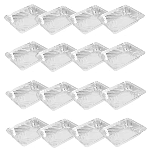 TOYANDONA 20 Piezas Bandejas de Desechables Cuadradas para Barbacoa de Plancha para Asar y Cocinar Aptas para Parrilla y Pinchos Fiestas y Barbacoas