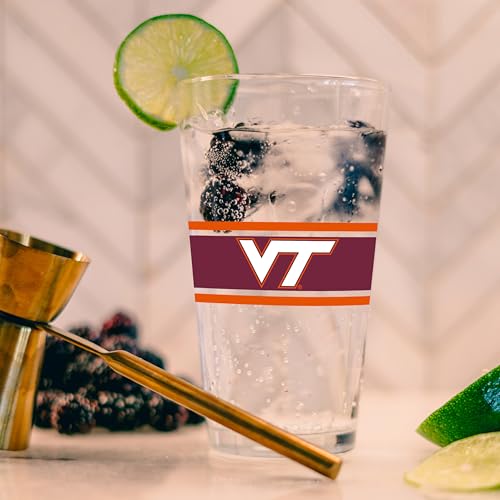 Image of Logo Brands NCAA 16 oz Pint Glass - Durable Glass With Bold Team Color- Chip-Resistant Rim Drinkware For Fans, Tailgates, Home Bars & Everyday Use