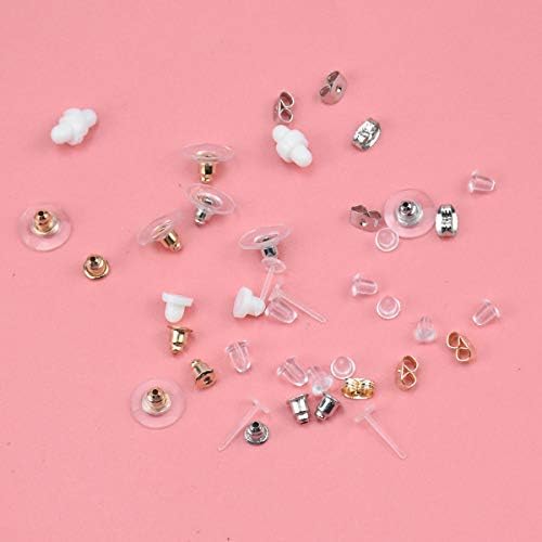 Kissral 530 Pieces Earring Backs 10 Styles Rubber Plastic Butterfly Shape Earring Accessories Backs Keepers Earring Safety Back for Women's DIY Jewelry Supplies
