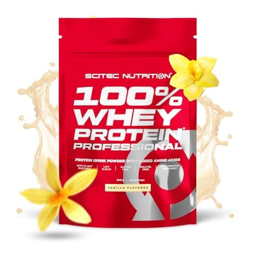 Scitec Nutrition 100% Whey Protein Professional - Angereichert mit zusätzlichen Aminosäuren und Verdauungsenzymen - Glutenfrei - Palmölfrei, 500 g, Vanille
