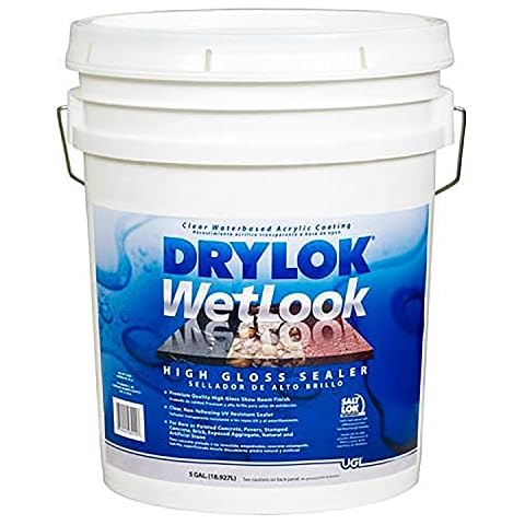 Drylok Wetlook Clear Clear Latex Concrete and Masonry Sealer 5 gal. Cover