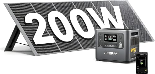 AFERIY 2400W2048Wh Solargenerator mit 200W Solarpanel, 1,5Std Schnellladung
