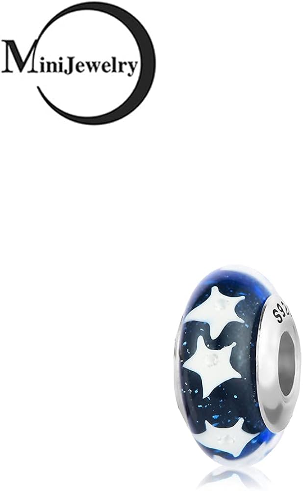 MiniJewelry Frozen Winter Blue Snowflake Spacer Bead Charm for Bracelets Glass Bead for Women Aunt Mom Duaghter Birthday: Clothing, Shoes & Jewelry