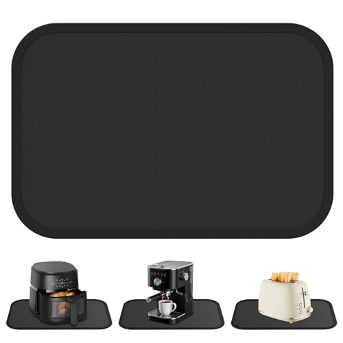 Ankway Alfombrilla Resistente al Calor para Freidora de Aire, Base resistente al calor, protector de encimera de silicona para freidora de aire, cafetera (Negro, 30x45cm)