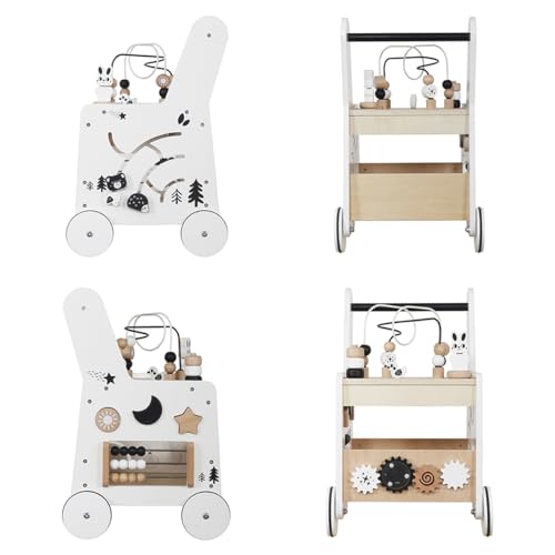 Wooden Baby Walker Activity Cubes,Baby Push Walker Toy for Toddler, 5in1 Montessori Learning&Educational Toys for 1+ Year Old Boy Girl | Sorting&Stacking | Bead Mazes and Counting Toys - Image 3