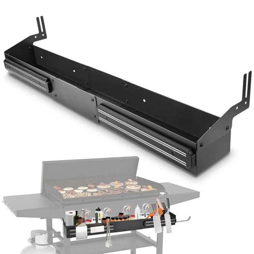 Front Griddle Caddy with 2-Pack Magnetic Tool Holder for Blackstone 36 Inch Griddle Large Capacity Utensil & Condiment Organizer for Mess-Free BBQ Easy-Access Grill Caddy for Accessories Storage