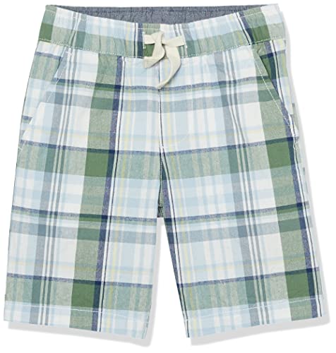 Nautica Big Boys' Flat Front Twill Pull-On Shorts, Dark Ivy Plaid, 14-16 #TOP6