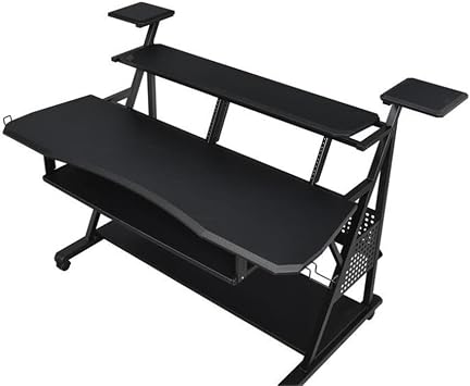 Acme Furniture Metal and Wooden Music Desk with Wheels, Black
