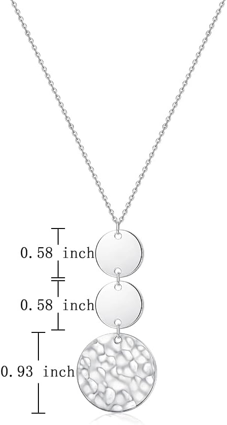 Disc Long Sweater Necklaces for Women Trendy Long Sterling Silver Disc Sweater Necklace Pendant Chain Jewelry Gifts for Her Adjustable Size 28 - Image 3