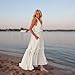 Cocktail Wedding Guest Dresses for Women Summer Sleeveless V Neck Plus Size Maxi Dress Loose Fit Pleated Tiered Flowy Swing A Line Long Dresses Lightweight Elegant Lining Boho Beach Dress with Pockets