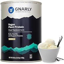 Gnarly Nutrition Vegan Plant Protein Vanilla Vegan Protein Powder, NSF Sport Certified Meal Replacement, Daily Nutritiional Boost Lactose Free Powder Vanilla, 28.2 oz
