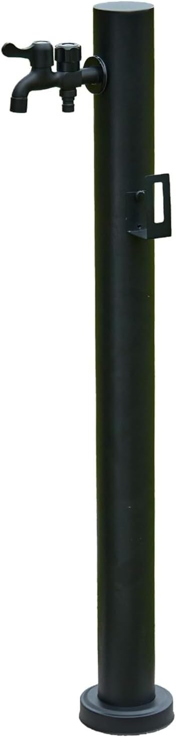 Durable Stainless Steel Garden Faucet with Freestanding Hose Holder, Vertical Water Column, Floor-Mounted Fountain, Outdoor Antifreeze Dispenser - Stylish & Functional