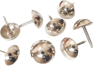 decotacks® Silver Finish Upholstery Nails, Furniture Tacks Thumb Tacks, Push Pin 7/16in - 100 Pcs/Box [Nickel/Silver Finish] DX0511