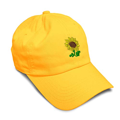 Speedy Pros Soft Baseball Cap Plants Fringe Sunflower Embroidery Flowers And Plants Fringe Sunflower Twill Cotton Dad Hats For Men & Women Golden Yellow Design Only #TOP20