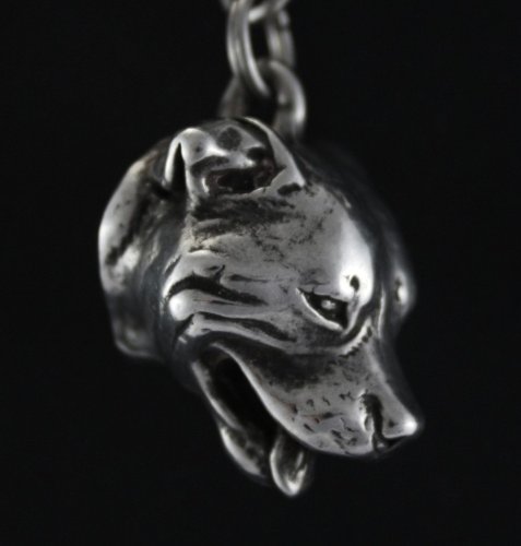 Pendentif Tête de Chien sur Corde en Argent anti-allergie