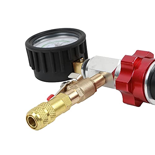 Coolant Vacuum Refill Tool Kit Engine Cooling System Vacuum Purge & Refill Kit New Coolant Bleeder Kit With 4 Rubber Sleeves & 1 Universal Adapter Cone Plug (With Carrying Case) (4 Connectors) #TOP6