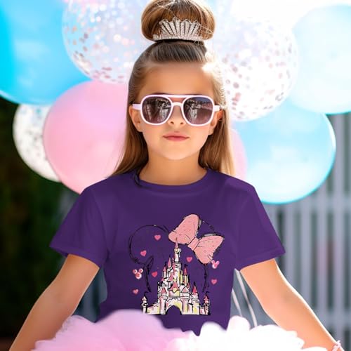 Image of Graphic Shirts for Girls Cute Bow T Shirt Kids Toddler Holiday Tshirt Vacation Trip Summer Tee Cotton Tops