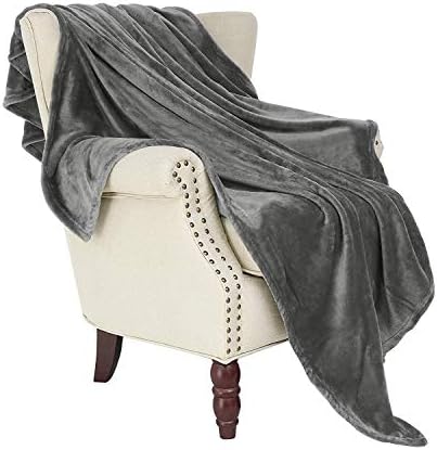 Exclusivo Mezcla 127 x 178 CM Flannel Fleece Soft Throw Blanket for Settees/Sofa/Chairs/Couch - Lightweight, Warm and Cozy Cobalt Blue