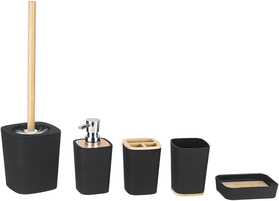 Bathroom Kit Toilet Brush Set Bathroom Soap Dispenser Soap Box Toothbrush Holder Toilet Supplies(D)