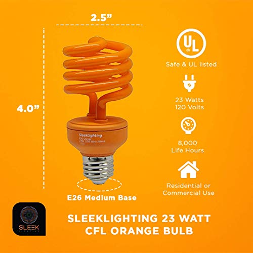 SleekLighting 23 Watt Orange Spiral CFL Bulbs #TOP7