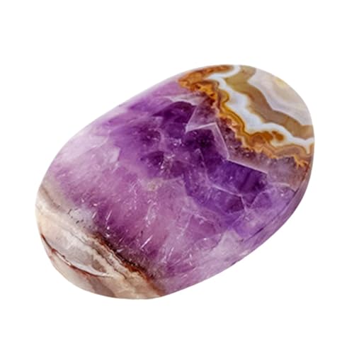 usefulbeauty Piedra de pulgar de amatista, piedras de crudas,de bolsillo natural | Masaje decorativo de pulgar Pebble crudo para la diversión de amasado de los dedos