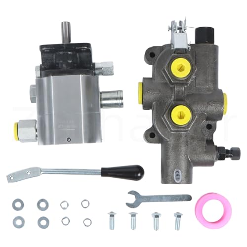 Zachager Hydraulic Log Splitter Pump Kit - 16 GPM 2-stage pump, coupler, mount and hardware - 1" inlet, 1/2" NPT outlet, 3600RPM, 4000 PSI, for small engine log splitters