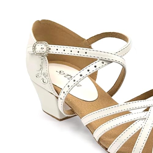 Mambo Open Toe Ballroom Shoes, 1 1/4 Heel, Rhinestone Buckle - Lacey Schwimmer - Mambo - BL300, BL3012