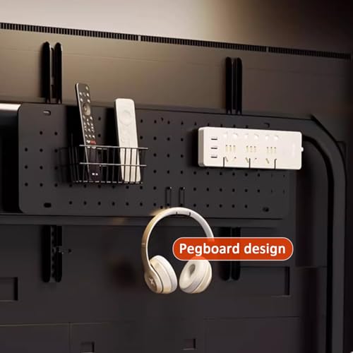 Soporte móvil para TV con altura ajustable y ruedas blanco miniatura 4