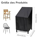 Pokrowiec na krzesło ogrodowe, 65 x 65 x 120 cm, tkanina Oxford 210D, pokrowiec na krzesło, ze sznurkiem, materiały na meble ogrodowe, na fotel, kolor czarny
