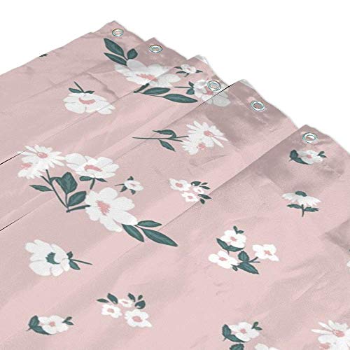 Rideau de douche anti éclaboussures polyester fleuri pour baignoire