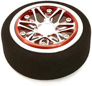 Integy RC Model C26898REDSILVER Billet Aluminum T4 Steering Wheel for Futaba 4PX/7PX Radios