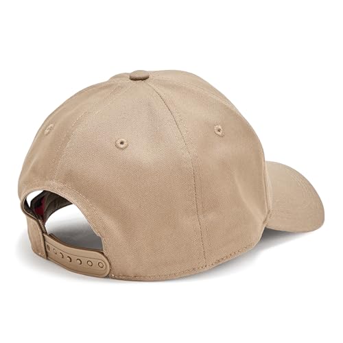 HUGO Boné de beisebol masculino de algodão com logotipo grande, Pedra caída bege, Tamanho nica