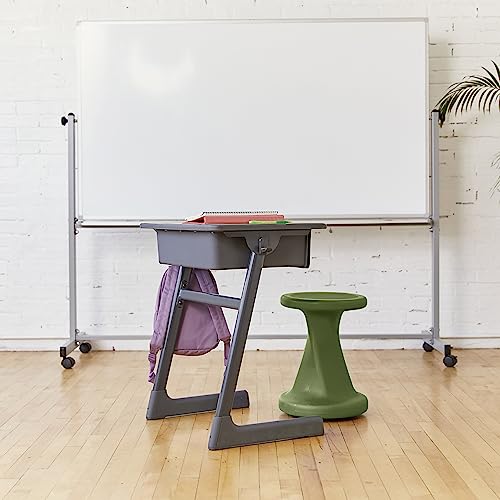 Image of ECR4Kids Twist Active Wobble Stool, 18in Seat Height, Classroom Furniture, Hunter Green