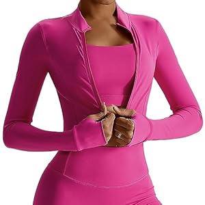 SEAUR T-shirts Manches Longues de Sport Femme Veste de Sport Dame Vêtements de Sport pour Gym Course Yoga Pilates Haut de Yoga M