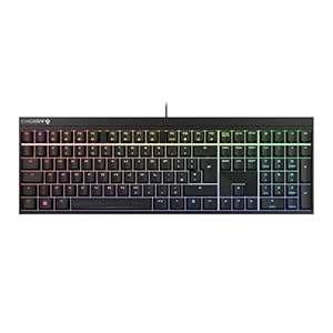 CHERRY MX 2.0S, Mechanical Gaming Keyboard with RGB Lighting, UK Layout (QWERTY), Wired, Designed in Germany, MX RED Switches, Black