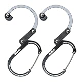 GEAR AID HEROCLIP Carabiner Gear Clip and Hook (Medium) for Camping, Backpack, and Garage Organization, Black...