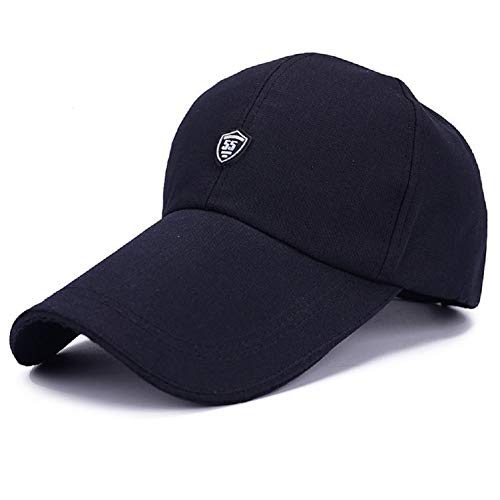 EZ-Joyce Unisex Long Brim Baseball Cap Cotton Adjustable Sun Hat Large Visor Anti-UV for Outdoor Sports, Navy2, One size