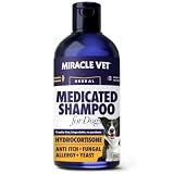 Miracle Vet Medicated Dog Shampoo for Itchy Skin Relief - Antifungal for Dog Allergy Relief, Yeast Infection, Hot Spot & Dry Skin Anti-Itch Treatment Wash - Hydrocortisone 8 fl oz