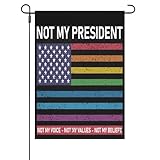 Not My Voice Not My Values Not My Beliefs Not My President Garden Flag Double Sided Funny Humorous Flag for Porch Yard Outdoor Decor Funny Garden Flag