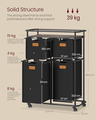 Corbeille à linge avec roulettes pour simplifier la routine de buanderie