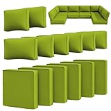 Snubbull 14 Pcs Outdoor Cushion Slipcovers Outdoor Patio Cushion Covers Replacement Waterproof with Zipper for Outdoor Furniture, Patio Sofa Couch 3 Sizes, Covers Only