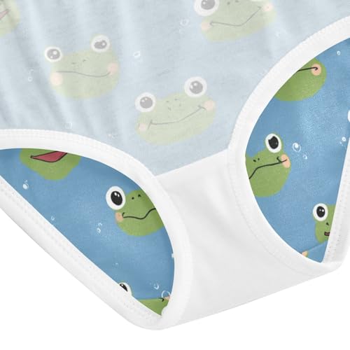 Wusikd Cute Frogs Girls' Underwear Cotton Blue Girls Briefs Soft Toddler Underwear 2T 5